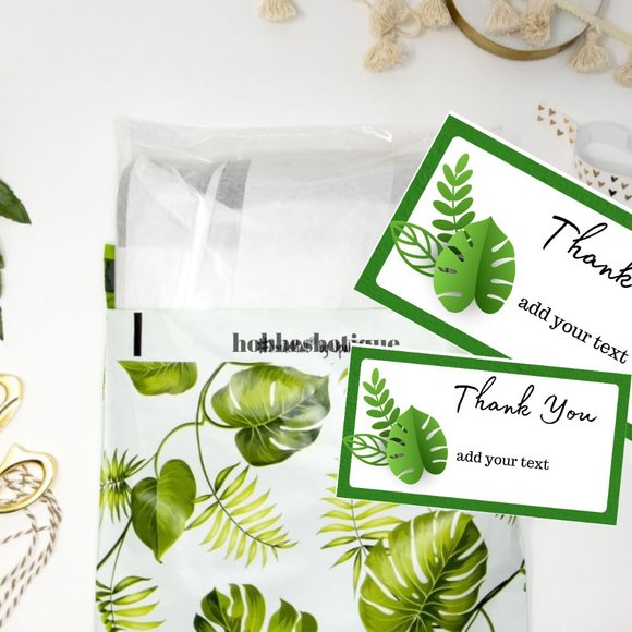 Banana Leaves  Poly Mailers 10" x 13"  and Thank You Cards PRICE IS FIRM - Picture 3 of 7
